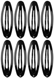 Набор металлических зажимов для волос Titania Oval Medium, 8 шт., черный (7888 B) - Pampik