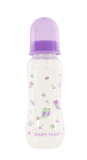 Пляшечка для годування Baby Team, з талією та силіконовою соскою, 250 мл, фіолетовий (1121_фіолетовий) - Pampik