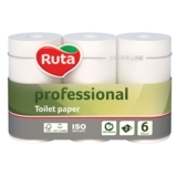 Туалетная бумага Ruta Professional, двухслойная, 6 рулонов, белая - Pampik