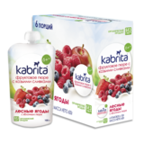 Пюре Kabrita Pouch Лісові ягоди з яблучним пюре та козячими вершками, 600 г (6 упаковок по 100 г) - Pampik