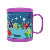 Дитяча кружка 3D Be HappyАлина, 300 мл, фіолетовий (К_ПВХ023) - Pampik