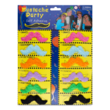 Набор карнавальные накладные усы Offtop, 12 шт, разноцвет (870178) - Pampik