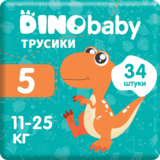 Підгузки-трусики DinoBaby 5 (11-25 кг), 34 шт. - Pampik