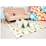 Дитячий двосторонній складний килимок Poppet Білі ведмежата та Грайливі пінгвіни, 150х200х0,8 см (PP015-150H) - Pampik - 4