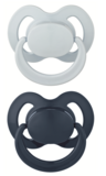 Пустышка силиконовая Baby-Nova с кольцом, ортодонтическая, 6-18 мес., голубой с темно-синим, 2шт (3962028) - Pampik