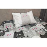 Покривало стьобане з наволочкою Eponj Home DuvardaKediler gri 220х160 см сірий (svt-2000022254830) - Pampik - 2