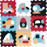 Дитячий розвиваючий ігровий килимок-пазл Baby Great Швидкий транспорт, 92х92 см, помаранчевий з блакитним (GB-M2005) - Pampik