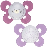 Силіконова пустушка Chicco Physio Comfort, люмінесцентна, 16-36 міс., рожева, 2 шт. (74935.41.00.00) - Pampik