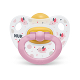Пустышка латексная NUK Happy Kids Птички, ортодонтическая, 18+ мес., розовый (3952338) - Pampik