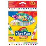 Фломастери двосторонні Colorino Fibre Pens, 24 кольори (32353PTR) - Pampik