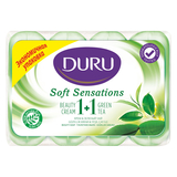 Мило Duru 1+1 Soft Sensations Зелений чай зі зволожуючим кремом, 320 г (4 шт. по 80 г) - Pampik