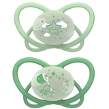 Пустушка Nip Мій метелик Ніч, силіконовий, 0-6 міс., 2 шт., світло-зелений з зеленим (38650-51) - Pampik