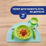 Набір Chicco: ложка і виделка, з нержавіючої сталі, 18м +, синій (16102.20.00) - Pampik - 4