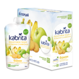 Пюре Kabrita Pouch Банан з печивом, яблучним пюре і козячими вершками, 600 г (6 упаковок по 100 г) - Pampik