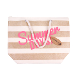 Сумка пляжна Offtop Сонячна, біла з бежевим (864503) - Pampik