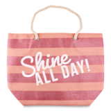 Сумка пляжна Offtop Сонячна, бежевий з рожевим (864503) - Pampik