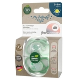 Пустушка Nip Мій метелик Ніч, силіконовий, 0-6 міс., 2 шт., світло-зелений з зеленим (38650-51) - Pampik - 2