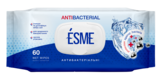 Влажные салфетки с клапаном Esme Антибактериальные, 60 шт. - Pampik