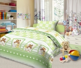 Комплект постельного белья Ecotton Миледи Соня, бязь, детский, 140х110 см, зеленый (18524) - Pampik