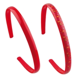 Набор средних детских обручей для волос Titania Heart and Glitter, 2 шт., красный (7896 GIRL) - Pampik