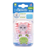 Пустушка Dr. Brown`s ПріВент Кот і Жаба, 0-6 міс., рожевий, 2 шт (PV12014-ES) - Pampik - 2