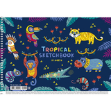 Альбом для малювання Star Тропічні тварини синій 20 аркушів (PB-SC-020-418) - Pampik