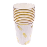 Набор стаканов одноразовых Offtop, 250 мл, белый с золотом, 6 шт. (833632) - Pampik