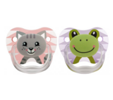 Пустушка Dr. Brown`s ПріВент Кот і Жаба, 0-6 міс., рожевий, 2 шт (PV12014-ES) - Pampik