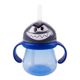 Поїльник-непроливайка Lindo Акула, з ручками і силіконовою трубочкою, 250 мл, синій (Li 731) - Pampik