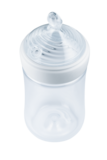 Пляшечка Nuk Nature Sense, з широким горлечком, з силіконовою соскою, 6-18 міс., 260 мл, білий (3952538) - Pampik - 2