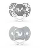 Пустушка симетрична Suavinex Fox Історії лисиці, силіконова, 18+ міс., 2 шт., сірий (307345) - Pampik