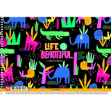 Альбом для малювання Школярик Life is beautiful бічна спіраль А4 30 аркушів (PB-SC-030-513) - Pampik