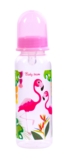 Пляшечка для годування Baby Team, з силіконовою соскою, 250 мл, рожевий (1410_рожевий) - Pampik - 2