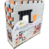 Дитячий розвиваючий ігровий килимок-пазл Baby Great Швидкий транспорт, 92х92 см, помаранчевий з блакитним (GB-M2005) - Pampik - 2