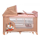 Манеж-кроватка Lorelli Moonlight 2 Layers Rocker Beige Foxy, бежевый (23718) - Pampik