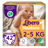 Подгузники на липучках Libero Newborn 1 (2-5 кг), 42 шт. - Pampik