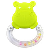 Брязкальце-прорізувач Baby Team Бегемот, зелений (8447_Бегемотик_зелений) - Pampik