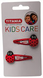 Набор металлических зажимов для волос Titania Божья коровка, 5 см, красній, 2шт. (8510 KIDS) - Pampik