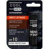 Чоловічий бальзам-бар'єр для губ Cool Men Ultraenergy Екстра-захист SPF10, 4,8 г - Pampik