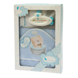 Рушник з термометром Interbaby Teddy, блакитний (8100276) - Pampik