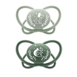 Пустушка Nip Мій метелик, силіконовий, 5-18 міс., 2 шт., світло-сірий з оливковим (38598-51) - Pampik