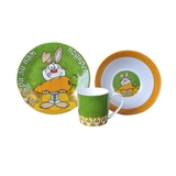 Набір дитячого посуду SnT Не пора би нам підкріпитися, Заєць з морквою, 3 предмети (5132-08) - Pampik
