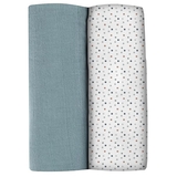 Багаторазова пелюшка Beaba Крапка, муслін, 120х120 см, білий з сірим, 2 шт. (920392) - Pampik