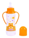 Бутылочка для кормления Baby Team, с ручками и силиконовой соской, 250 мл, оранжевый (1411_оранжевый) - Pampik - 2