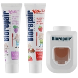 Набор Biorepair Веселый мышонок диспенсер и зубная паста, земляника, виноград, 2 шт., 100 мл - Pampik