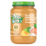Пюре Vita Baby з яблук та абрикосів, з вершками та цукром, 180 г - Pampik