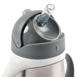 Металевий поїльник Beaba з трубочкою, 250 мл, сірий (913536) - Pampik - 4