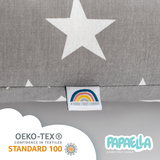 Защитный бортик-валик в кроватку Papaella Горошек, серый (8-34533 горошок сірий) - Pampik - 12