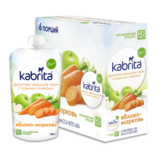 Пюре Kabrita Pouch Яблочное пюре с морковкой и козьими сливками, 600 г (6 упаковок по 100 г) - Pampik