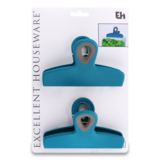Набір кліпс для пакетів Excellent Houseware, блакитний, 2 шт. (850079) - Pampik